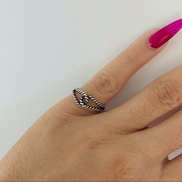 Sterling silver interwoven rope ring, rope ring, silver rope ring, dainty ring - Picture 7 of 9